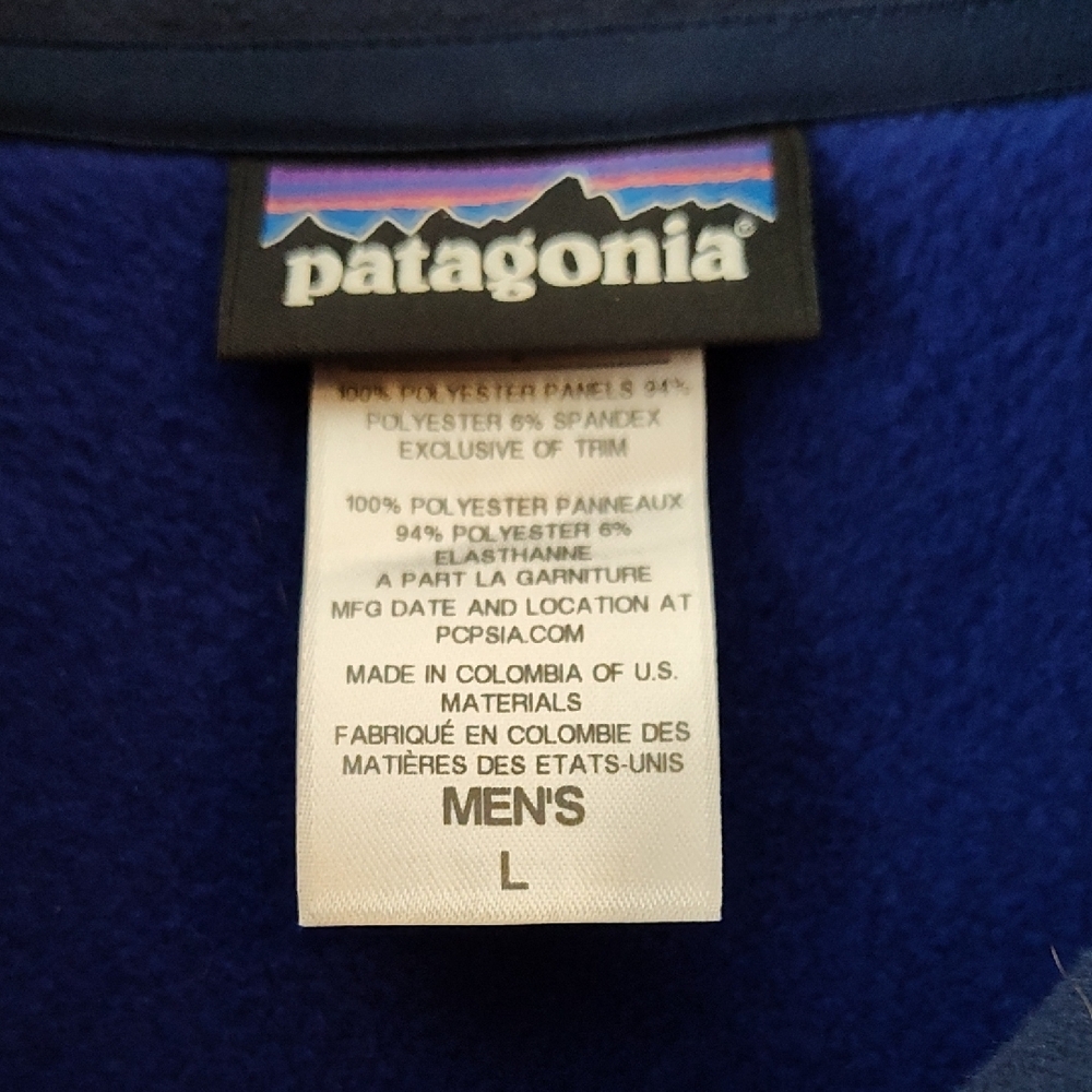 Patagonia Royal Blue Fleece Jacket with Navy Trim - Picture 2 of 3